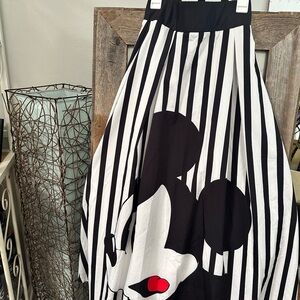 Striped Black and White Skirt with Character Design